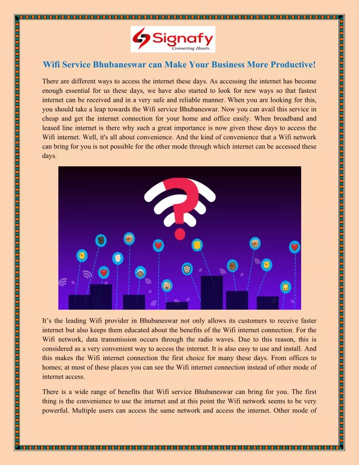 wifi service bhubaneswar can make your business