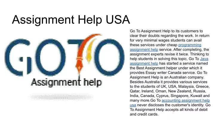 assignment help usa