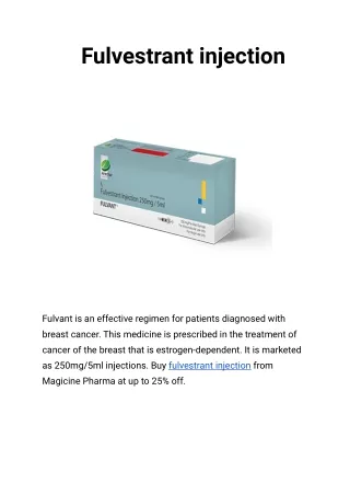fulvestrant injection