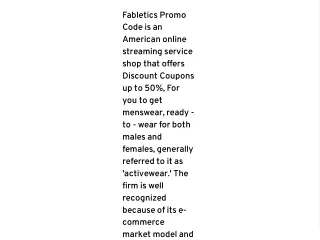 Fabletics Promo Code