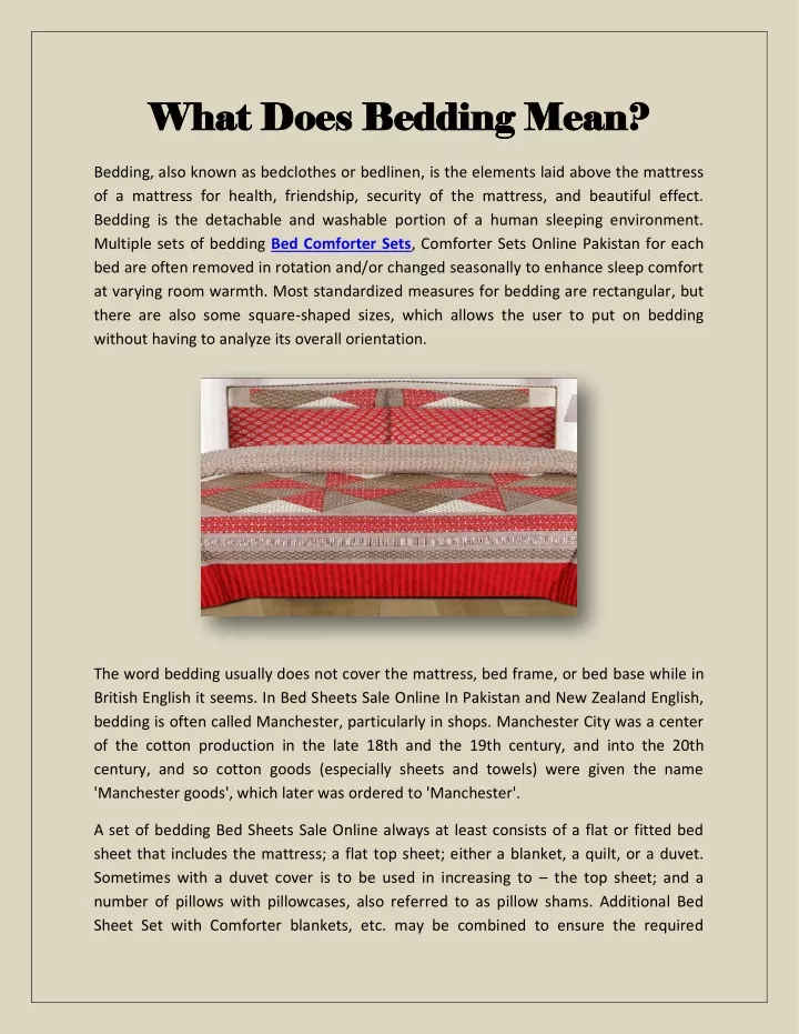 what does bedding mean what does bedding mean