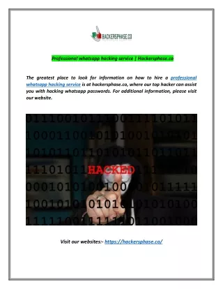 Professional whatsapp hacking service | Hackersphase.co
