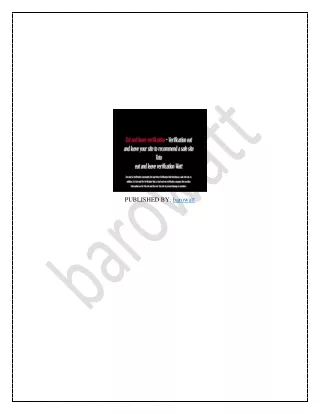 published by barowatt
