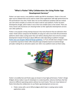 what is flutter why collaborators are using