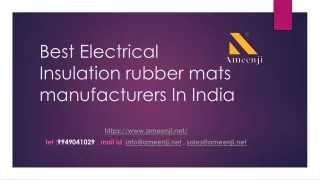 Top 10 Electrical Insulation rubber mats manufacturers In Hyderabad