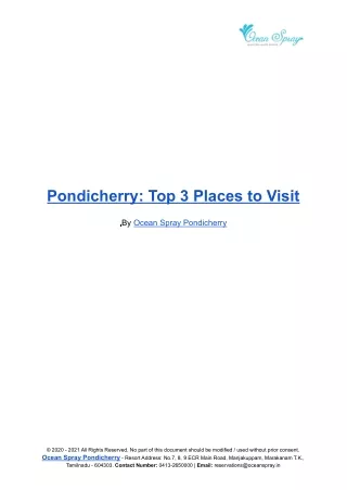 Pondicherry_ Top 3 Places to Visit