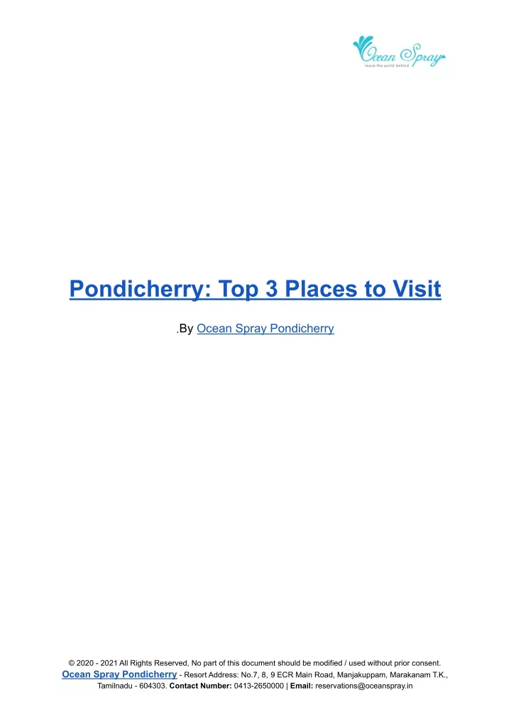 pondicherry top 3 places to visit