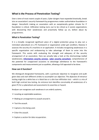 what is the process of penetration testing