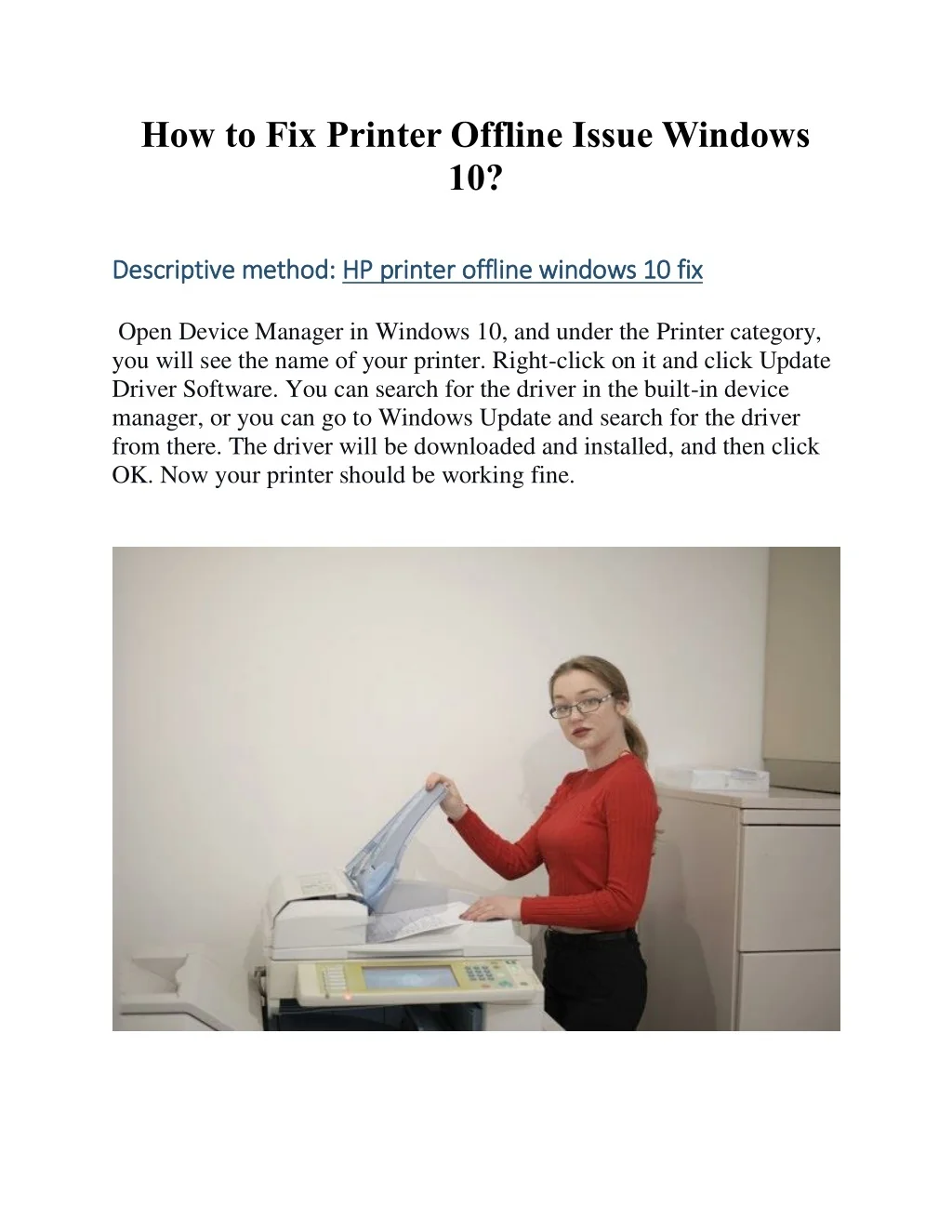PPT - How to Fix Printer Offline Issue Windows 10 PowerPoint ...