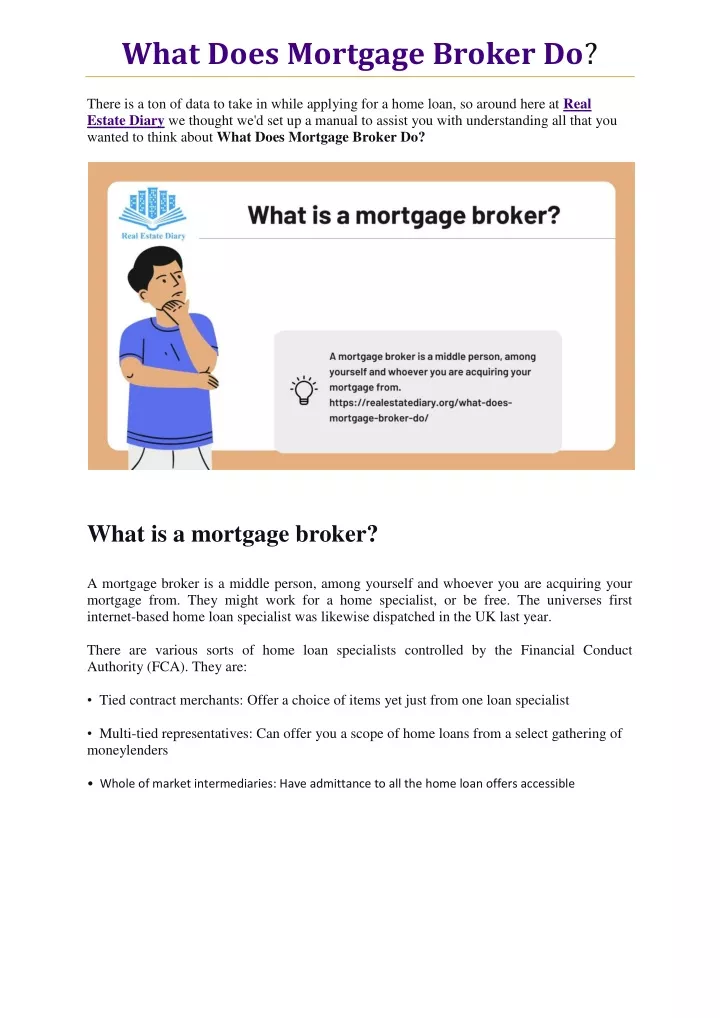 what does mortgage broker do