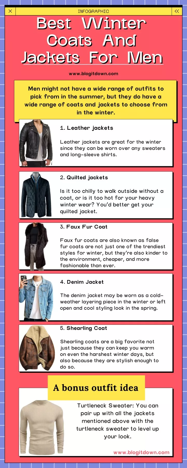 infographic winter coats and jackets for men