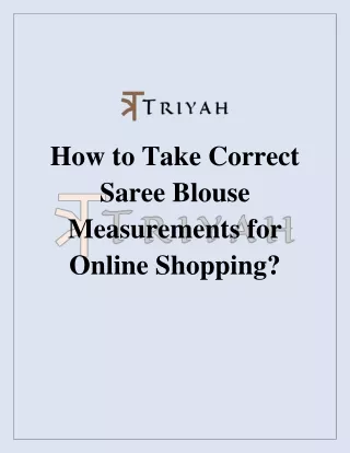 How to Take Correct Saree Blouse Measurements for Online Shopping