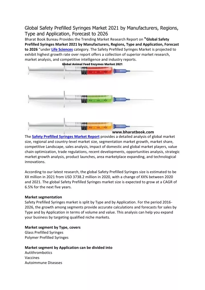 global safety prefilled syringes market 2021