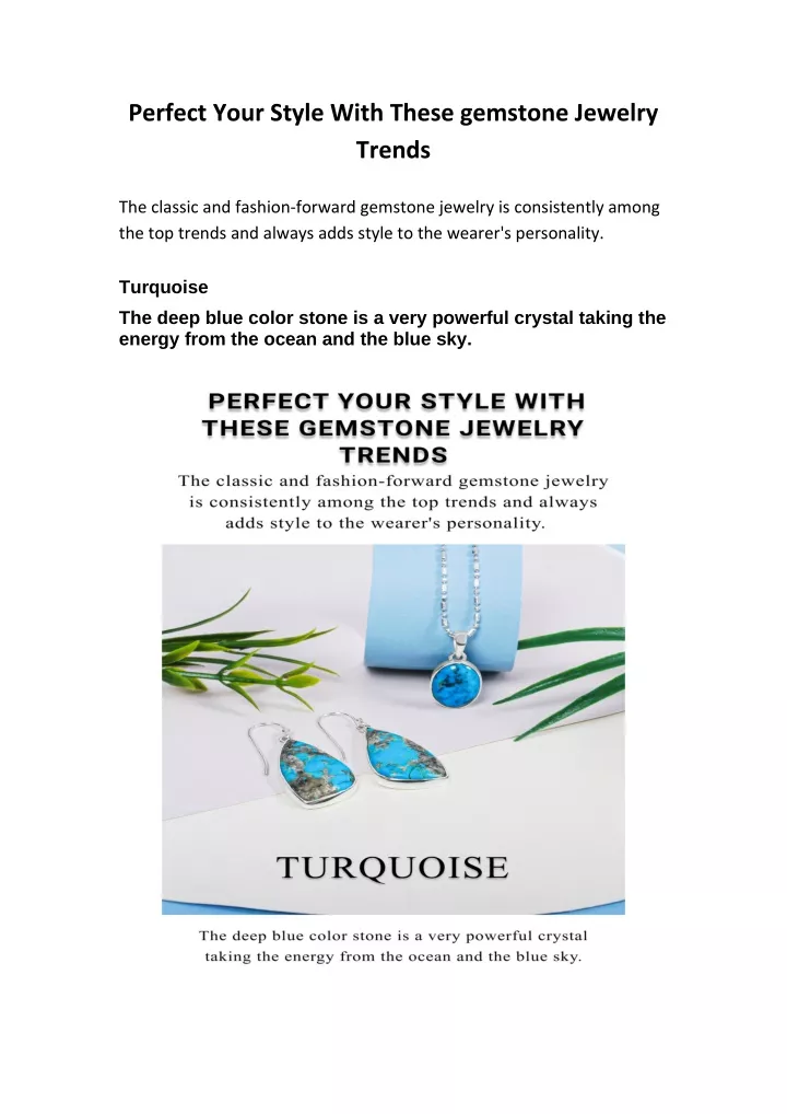 perfect your style with these gemstone jewelry