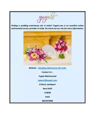 Wedding Matrimony Site India  Yugals.com