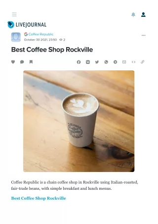 Best Coffee Shop Rockville