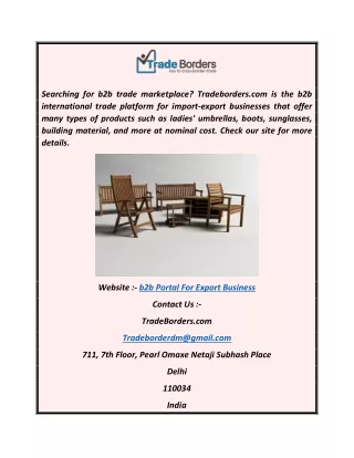B2b Portal for Export Business  Tradeborders.com