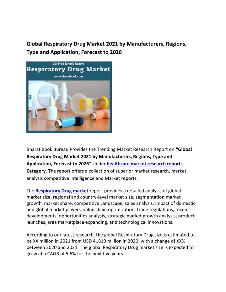 global respiratory drug market 2021