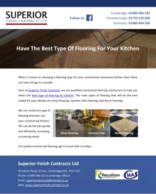 Have The Best Type Of Flooring For Your Kitchen