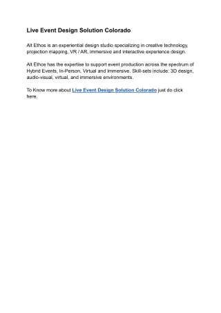 live event design solution colorado