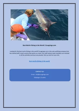 Best Marlin Fishing in the World | Ecuagringo.com