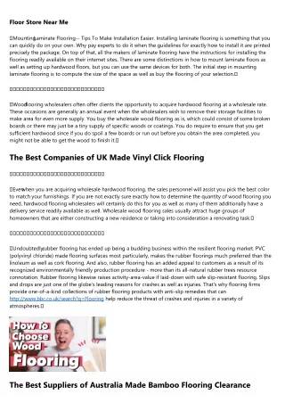 Looking For Suppliers of Vinyl Florring in Australia? Here's A Directory of The