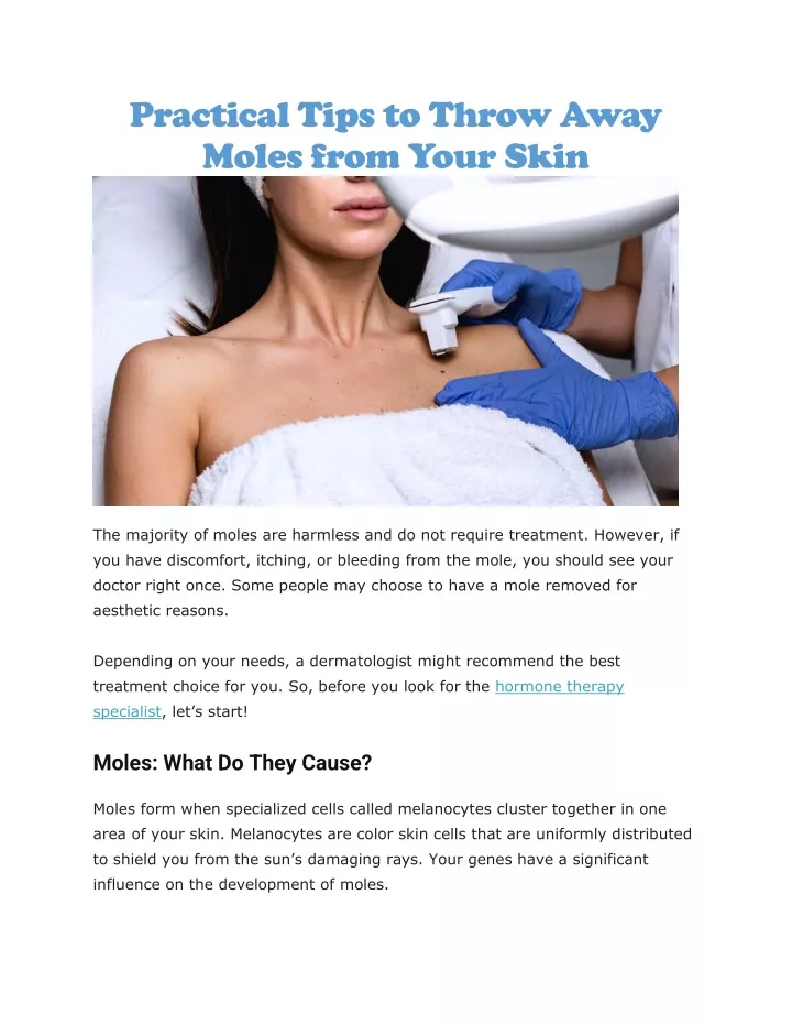 practical tips to throw away moles from your skin
