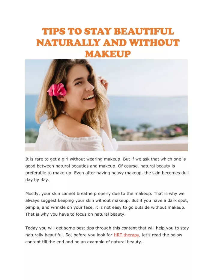 tips to stay beautiful naturally and without
