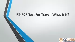 rt pcr test for travel what is it