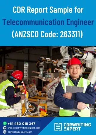 CDR Report Sample for Telecommunication Engineer (ANZSCO Code 263311)
