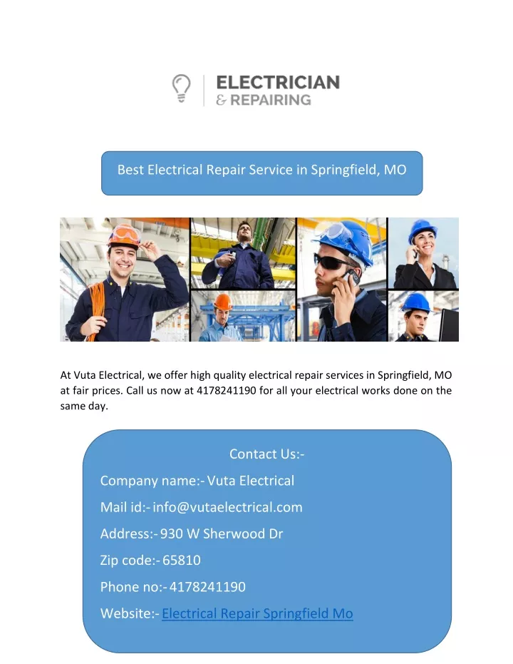 best electrical repair service in springfield mo