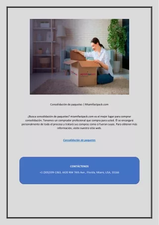 Consolidación de paquetes | Miamifastpack.com