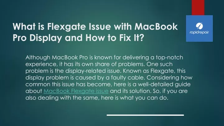 what is flexgate issue with macbook pro display and how to fix it