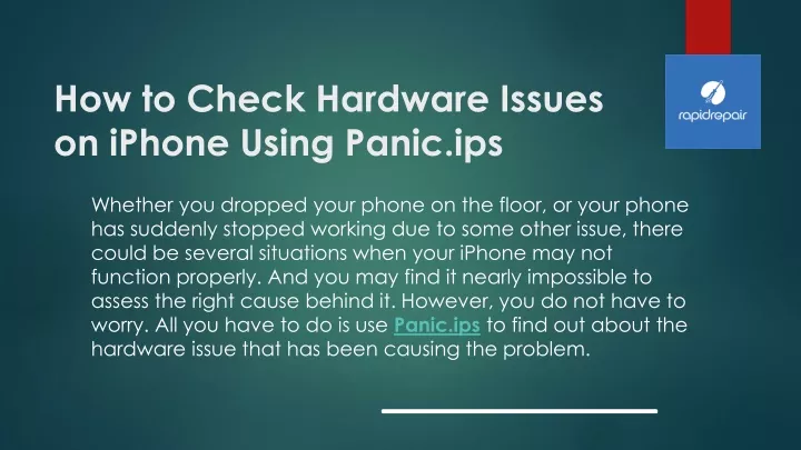 how to check hardware issues on iphone using panic ips