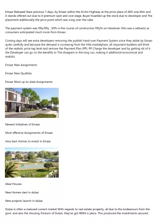 emaar released nara previous 7 days by emaar