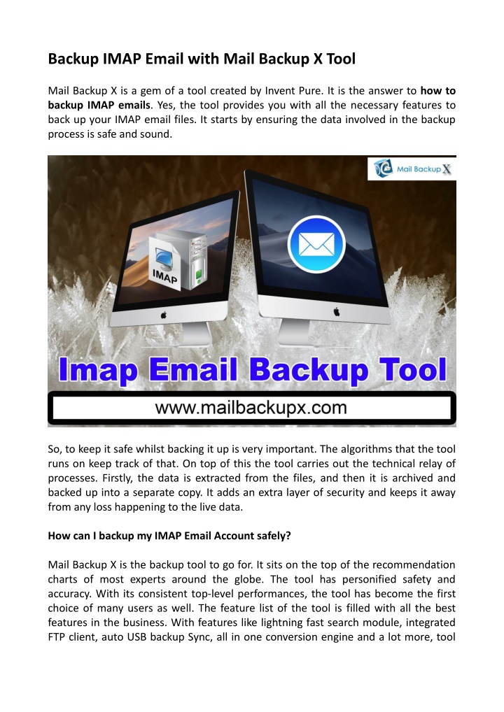 backup imap email with mail backup x tool mail