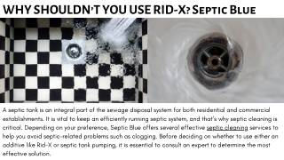why shouldn t you use rid x septic blue