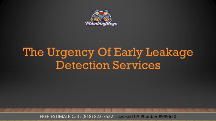 the urgency of early leakage detection services