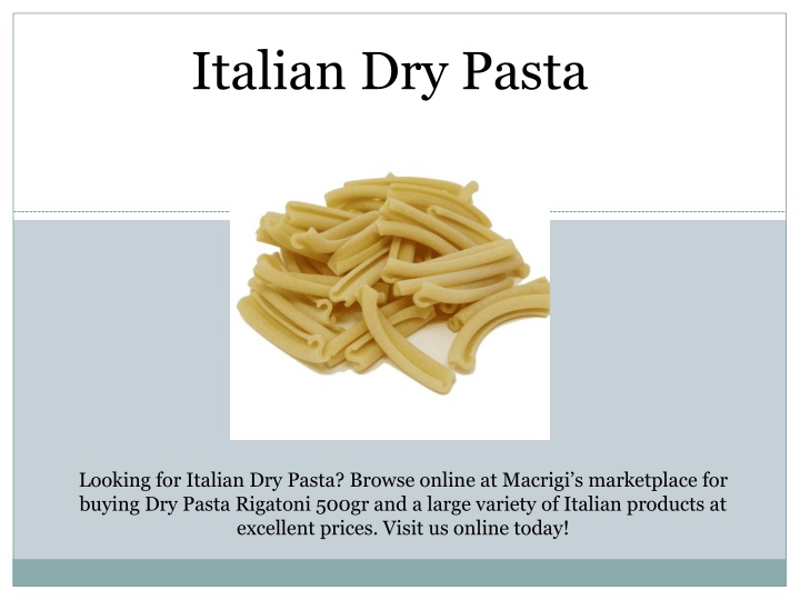 italian dry pasta
