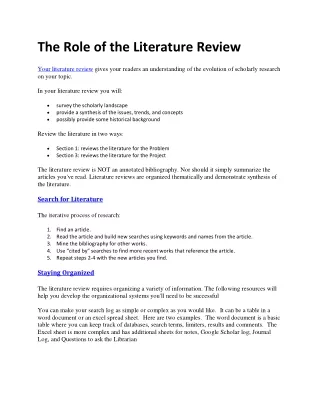 The role of literature review
