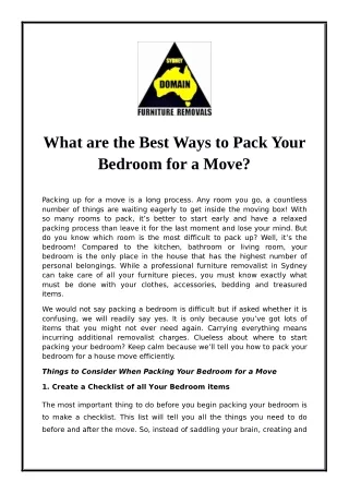 what are the best ways to pack your bedroom