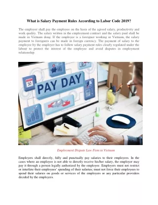 what is salary payment rules according to labor