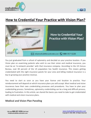 how to credential your practice with vision plan