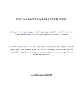 Rent your apartment without a security deposit