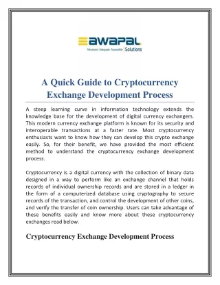 a quick guide to cryptocurrency exchange