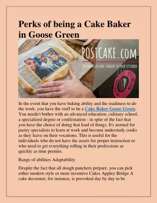 perks of being a cake baker in goose green