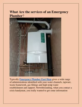 what are the services of an emergency plumber