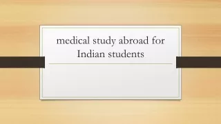medical study abroad for Indian students