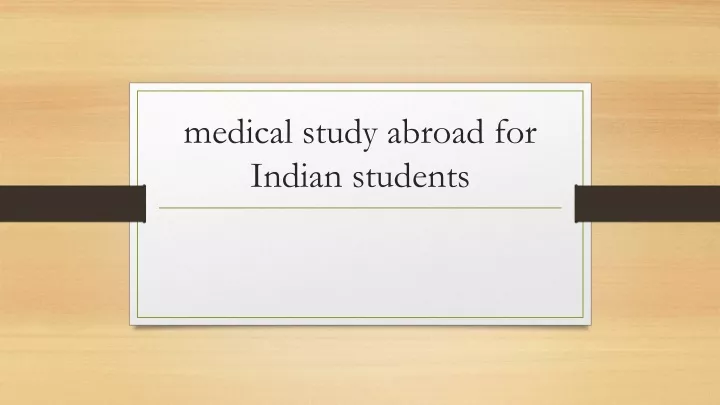 medical study abroad for indian students