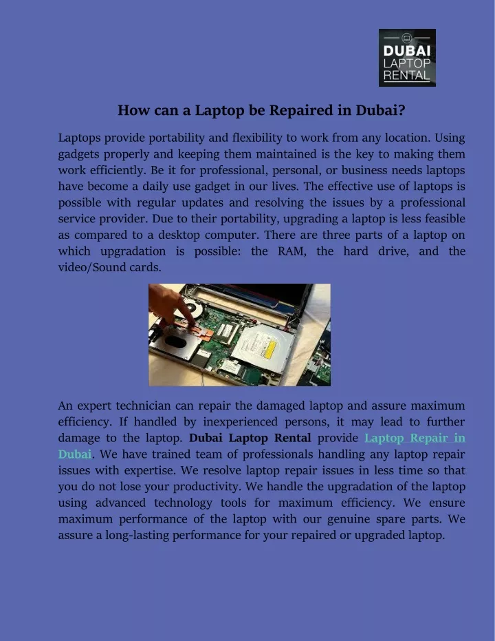 how can a laptop be repaired in dubai